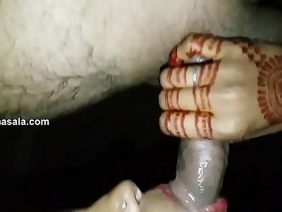 Indian Girl Giving Blowjob on her first night